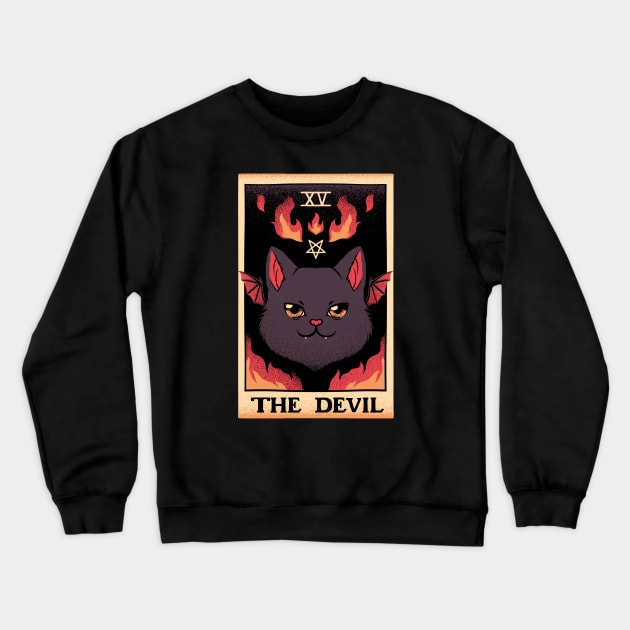 The Devil Cat Tarot Card by Tobe Fonseca Crewneck Sweatshirt by Tobe_Fonseca